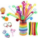 100/50Pcs Colorful Chenille Stems Pipe Cleaners Kids Educational Toys Handmade Plush Tinsel Twist Sticks For DIY Craft Supplies - Image 5