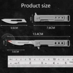 Titanium Alloy Scalpel Fast Open Folding Knife EDC Unpacking Pocket Knife Outdoor Camping Knife with 10pcs Replaceable Blades - Image 5