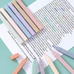 6 Pcs/Set Double Tip Highlighter Pens Kawaii Manga Markers Midliner Pastel Gel Journal Pens Stationery Office School Supplies - Image 5