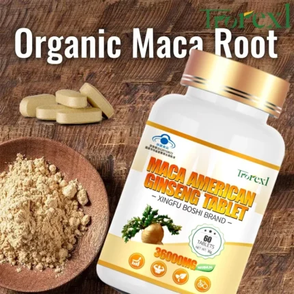 American Maca+Ginseng Capsule 60 Tablets 100% Pure Non-GMo