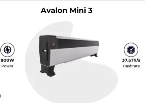 kf-A8cdd971933b64bc4bc347703170f0db3i HD BRAND NEW Avalon Mini 3 - 37.5 TH/s Home Bitcoin Miner & Heater | 800W - Image 1