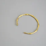 DIEYURO 316L Stainless Steel Temperament Bamboo Open Thin Bangle High Quality Handmade Anniversary Gift Pulseras Mujer 2022 New - Image 4