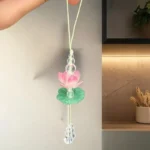 Pink Lotus Phone Charm; Simulated Summer Flower Keychain; Beaded Car Ornaments; Ideal for Women's Bag Decor - Image 2