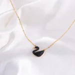 1pcs Fashion Black Swan Stainless Steel Hundred With Premium Sense Of Delicate Boudoir Ing Style Necklace - Image 2