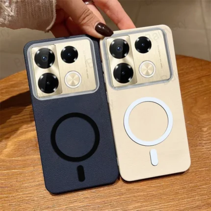 For Infinix NOTE 40 PRO /NOTE 40S /NOTE 40 4G Shock Proof Texture Leather Soft PU Back Shell Cover With Magnetic Sticker