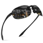 MAXJULI Polarized Sport Fashion Sunglasses for Men Women TR90 Rimless elliptical Frame Running Fishing Driving Sun Glasses 8250