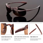 MAXJULI Polarized Sport Fashion Sunglasses for Men Women TR90 Rimless elliptical Frame Running Fishing Driving Sun Glasses 8250 - Image 4