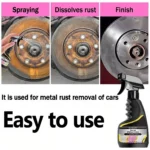Car rust remover car wheel care quick remover car exhaust pipe rust removal spray cleaning metal iron powder - Image 3