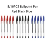5/10 Pcs Black Red Blue Ballpoint Pen 1.0mm Ballpoint Pen Student Signing Pen Writing Pen Stationery School Office Accessories