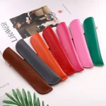 Lightweight PU Leather PU Pencil Bags Solid Color Large Capacity Pen Pouch Pencil Case Office Supplies