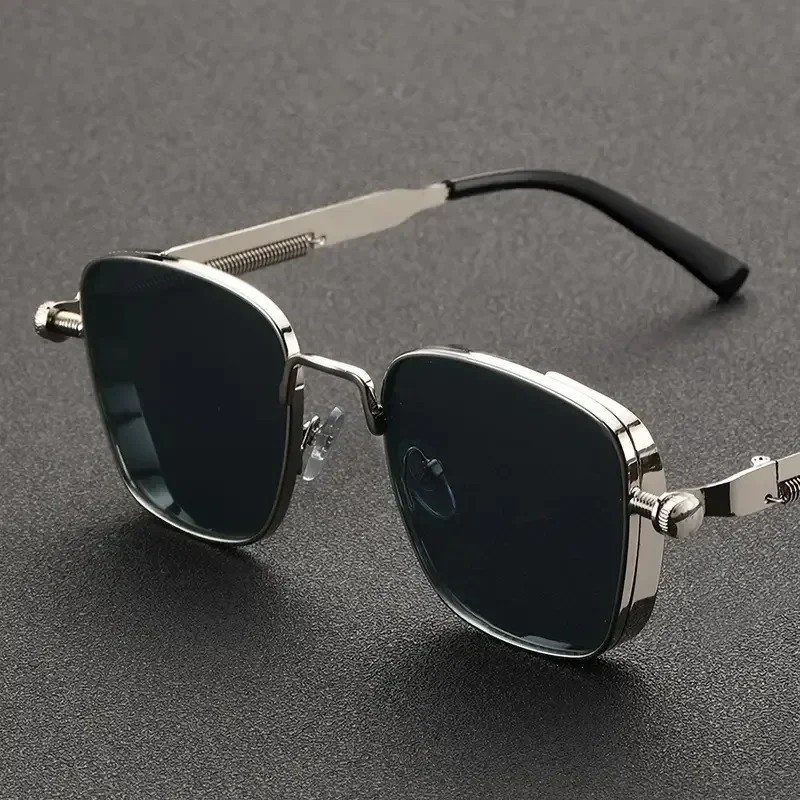 kf-S368ac380f4a9469fa055c4eb5ac393fdk New Sunglasses Men Driving Sunglasses Retro Spring Leg Driving Outdoor Sports Metal Rectangular Decorative Glasses Women Uv400 - Image 1