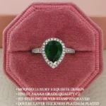 Silver Color Designer Pink Pear Cut Zircon The Engagement Rings for Women Wedding Anel Aneis Fashion Party R603-green - Image 6