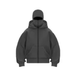 Men's Winter Windproof Double Hat Mask Hoodie Sports Jacket with Zipper Design for Outdoor Activities Hiking Travel Running - Image 4