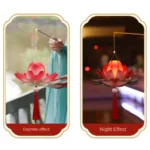 3D Middle Autumn Festival Lantern Lotus Flower Rabbit DIY Lantern Material Kit Paper Luminous Mid Autumn Lotus Lantern Children - Image 4