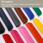 Lightweight PU Leather PU Pencil Bags Solid Color Large Capacity Pen Pouch Pencil Case Office Supplies - Image 3