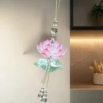 Pink Lotus Phone Charm; Simulated Summer Flower Keychain; Beaded Car Ornaments; Ideal for Women's Bag Decor - Image 5