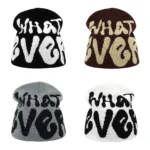 New Fashion Letter Autumn Winter Beanies for Women Men Outdoor Y2K Skullcap Warm Skiing Hat Cold Hat Hip Hop Cycling Knit Hat - Image 3
