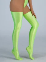 Sexy Women OIl GLossy Shiny High Stocking Satin Smooth Vintage Tight Shaping Stockings Overknee Dance Wear Candy Color - Image 5