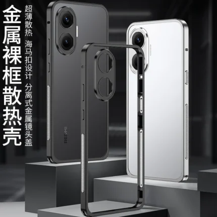 For Mi POCO X7 Pro 5G Redmi Turbo 4 Case Aluminium Alloy Metal Border Medium Frame Case For POCO X7 Pro Bumper Border Belt Cover