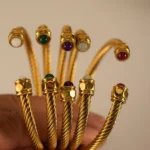 Multy Colors Stainless Steel Open Zircon Personalized 18k gold Bracelet - Image 2