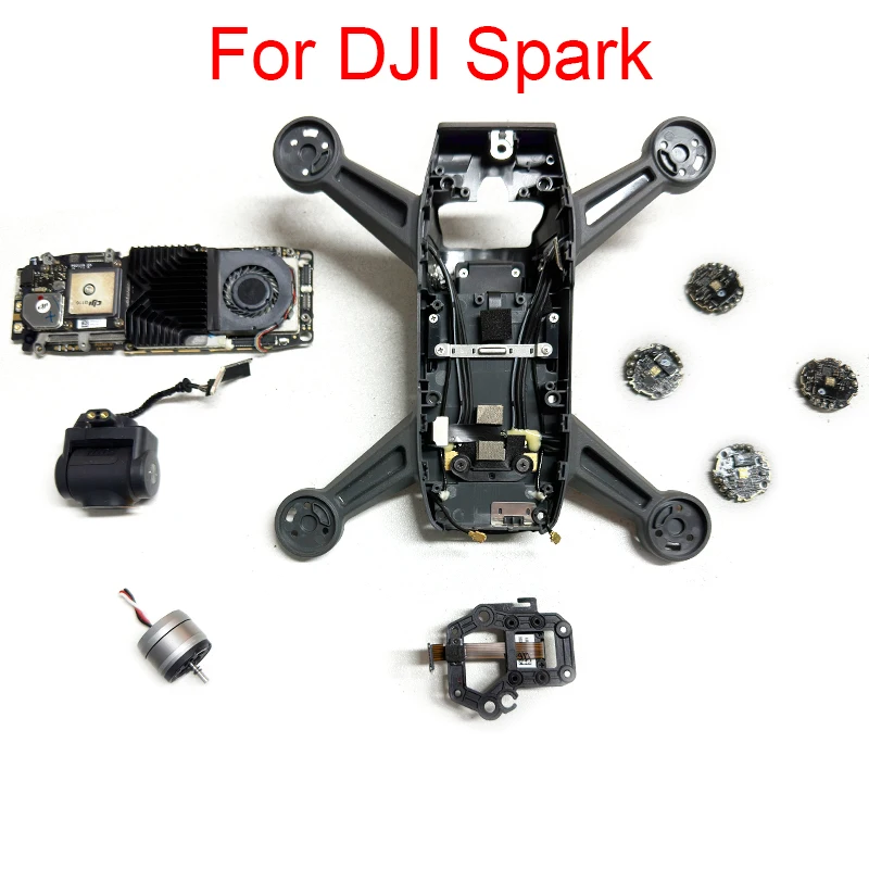 kf-S99f1340f6dd748c8a076ef1ac893e1146 Mavic Spark Middle Frame Camera Gimbal Roll Pitch Axis Module Gimbal Motors Coaxial Cable Main Board GPS IMU for DJI Spark - Image 1