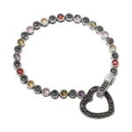 MEYRROYU Vintage Rainbow Zircon Heart Bracelet For Women Girl Summer Fashion New Jewelry Party Beach Friend Gift pulseras mujer - Image 5