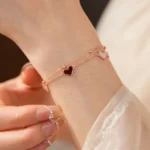 Double Layer Heart Love Chains Bracelets for Women Girl New Stainless Trendy Fritillary Bangles Birthday Gift Party Jewelry C1 - Image 4