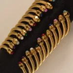 Multy Colors Stainless Steel Open Zircon Personalized 18k gold Bracelet - Image 4