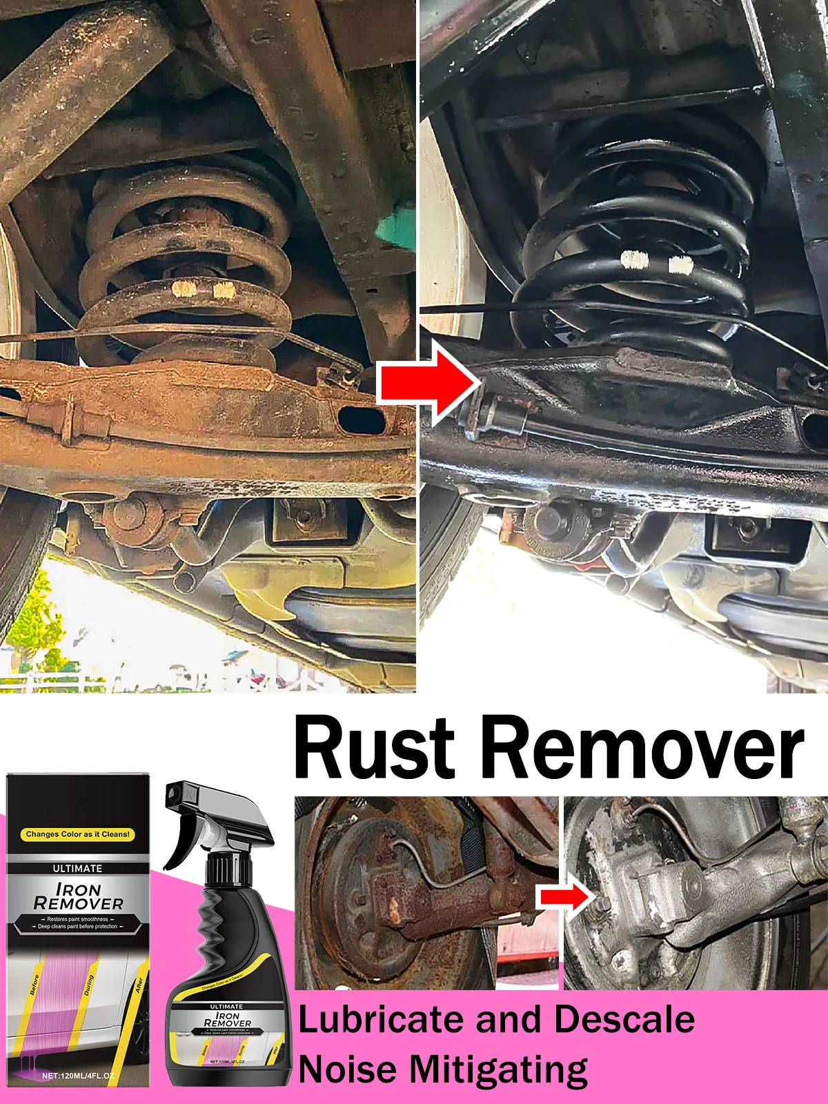 kf-Sa72883f446d44eda84c39893fa888508n Car rust remover car wheel care quick remover car exhaust pipe rust removal spray cleaning metal iron powder - Image 1
