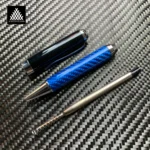 Real Woven Carbon Fiber Metal Black Ballpoint Pen Office Student Stationery Signature Pen - Image 3
