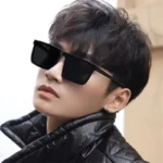 Retro Big Square Frame Sunglasses Women Brand Designer Black Cool Men Sun Glasses UV400 Shades Protection Eyeglasses Goggles - Image 3