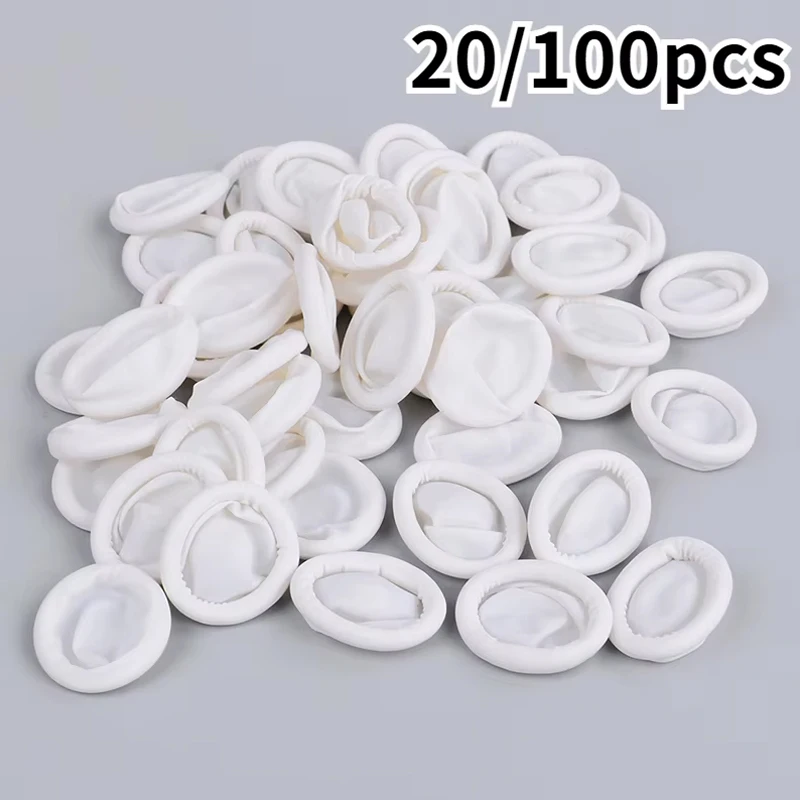 kf-Sdff5473fd4fb4d7ebdfcfe06977ecfd0F 20/100pcs Disposable Anti Static Rubber Latex Finger Cots Eyebrow Extension Gloves Practical Off Tool Accessories - Image 1