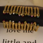 Multy Colors Stainless Steel Open Zircon Personalized 18k gold Bracelet - Image 3