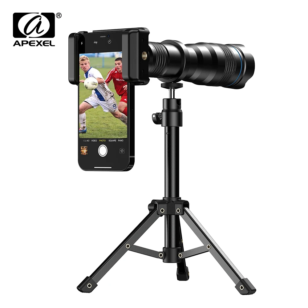 kf-Sfd67afb6cb9c40388743d803f1e7ebeaY APEXEL New 36X Telephoto Zoom Lens with Metal Tripod Universal Clip Telescope for iPhone Samsung Shooting Birds Watching Concert - Image 1