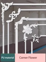 PU Appliques and Onlays PU Appliques for Furniture Decorative pu DIY Carved Onlay for Bed Door Cabinet Wardrobe Furniture Decora