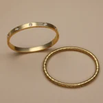 XCB-019 High Polished Stainless Steel Gold Color Waterproof Bracelet Light Luxury Luster Zircon Women's Bangle Fashion Jewellery - Image 2