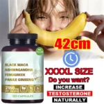 Original Black Maca Root, Ashwagandha, Panax Ginseng, Fenugreek Capsules, Male Enhancing Supplement Natural 4-in-1 Organic