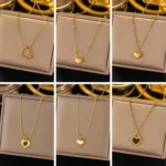 316L Stainless Steel Love Heart Pendant Necklace For Women Fashion Ladies Gold Color Clavicle Chain High Quality Jewelry Gifts - Image 2
