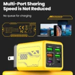 240W 6 Ports 4USB+2Type C Super Fast Charging Mobile Phone Charger USB3.0 PD3.0 EU/UK/US Charger For Iphone 17 16 Samsung POCO - Image 4