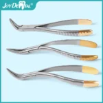 Dental Tools Residual Root Tweezers Tooth Extraction Forceps Curved Maxillary Mandibular Teeth Universal Pliers Dentist Tools