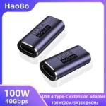 USB4.0 Thunderbolt3 40Gbps Type C Female to Type C Female Coupler Adapter For Super Fast Charger Data Transfer 8K 4K Video Cable