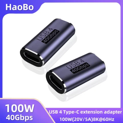 USB4.0 Thunderbolt3 40Gbps Type C Female to Type C Female Coupler Adapter For Super Fast Charger Data Transfer 8K 4K Video Cable