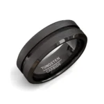 8mm Stainless Steel Men Rings Wholesale Black Groove Matte Wedding Engagement Party Gift Anniversary Rings For Women Jewelry - Image 4