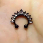Retro Trendy Simple Punk Metal Geometric Body Jewelry Fake Nose Ring Bear Nose Cuff Nose Stud - Image 3
