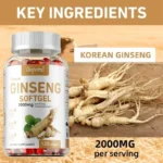 Red Panax Ginseng Capsules - for Immunity, Energy, Fatigue and Stress Relief, and Mental Focus - Image 3