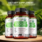 Korean Red Panax Ginseng + Ginkgo Biloba - Supports Heart Health and Muscle Function, Boosts Energy, and Athletic Performance