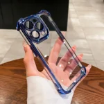 Luxury Electroplate Shockproof Transparent Phone Case For iPhone 15 14 13 12 11 16 17 Pro Max Plus Air Bumper Back Cases Cover - Image 4