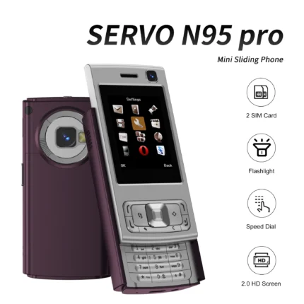 SERVO N95 Pro Dual SIM Mini Sliding Phone 2.0 inch Screen Call Recording Magic Voice Flashlight FM 2G GSM Slide Cover Cellphones