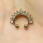Retro Trendy Simple Punk Metal Geometric Body Jewelry Fake Nose Ring Bear Nose Cuff Nose Stud - Image 4