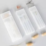 Simple Plastic Pencil Case S/M/L Translucent Stationery Storage Box Multifunctional Frosted Pen Box Gift